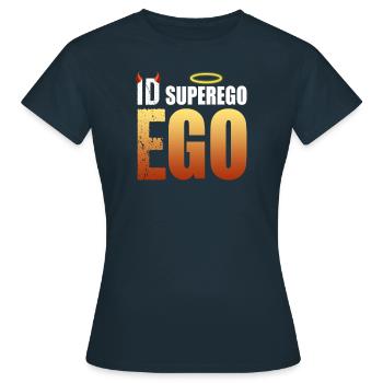 Es Über-ich Ego - Frauen T-Shirt - Navy - Vorne - AI Model Female 172 dark (172cm)