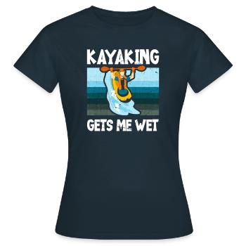 Kajakfahren Macht Mich Nass - Frauen T-Shirt - Navy - Vorne - AI Model Female 172 dark (172cm)