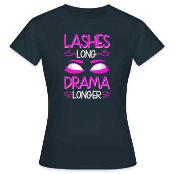 Cils longs, drame plus long - T-shirt Femme - marine - Devant - AI Model Female 172 dark (172cm)
