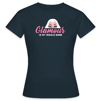 Glamour Ist Mein Zweiter Vorname - Frauen T-Shirt - Navy - Vorne - AI Model Female 172 dark (172cm)