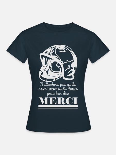 Victime Devoir Pompier Fond N - T-shirt Femme - marine
