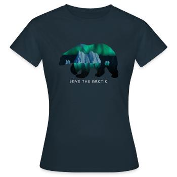 Rettet die Arktis - Frauen T-Shirt - Navy - Vorne - AI Model Female 172 dark (172cm)