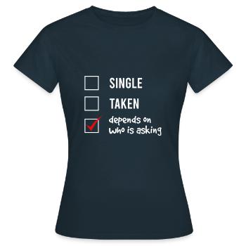 Célibataire ou pardonné? - T-shirt Femme - marine - Devant - AI Model Female 172 dark (172cm)