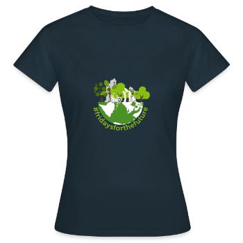 Fridays for Future - Women's T-Shirt - navy - Front - AI Model Female 172 dark (172cm)