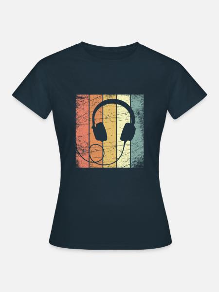 Kopfhörer-Beats - Frauen T-Shirt - Navy