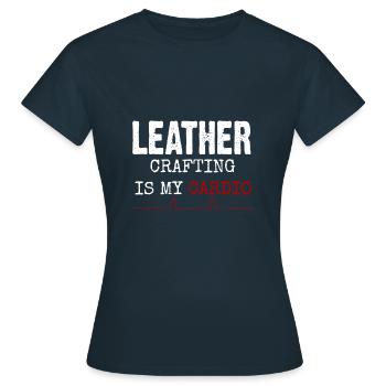 Leder Handwerk - Frauen T-Shirt - Navy - Vorne - AI Model Female 172 dark (172cm)