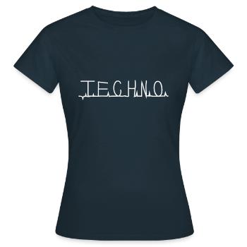 Techno - T-shirt Femme - marine - Devant - AI Model Female 172 dark (172cm)