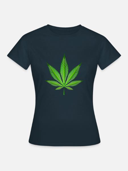 Cannabisblatt - Frauen T-Shirt - Navy
