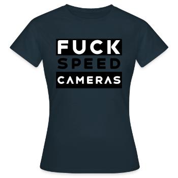 FUCK SPEED CAMERAS / BLITZER - T-shirt Femme - marine - Devant - AI Model Female 172 dark (172cm)