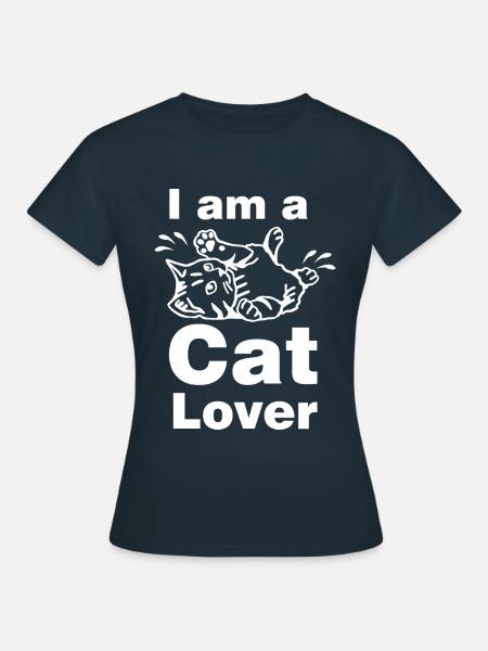 Katzenliebhaber / Katzenfreund - Frauen T-Shirt - Navy