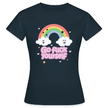 Geh und fick dich selbst;) - mit Niedlichkeit - Frauen T-Shirt - Navy - Vorne - AI Model Female 172 dark (172cm)