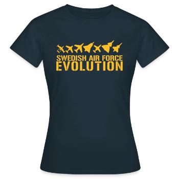 Entwicklung der schwedischen Luftwaffe - Frauen T-Shirt - Navy - Vorne - AI Model Female 172 dark (172cm)