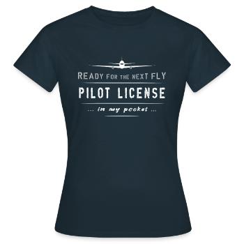 licence de pilote pilote majeur avion de vol - T-shirt Femme - marine - Devant - AI Model Female 172 dark (172cm)