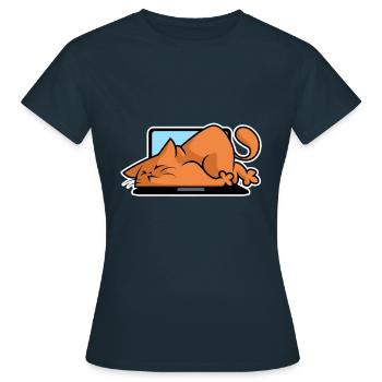 Chats et ordinateurs - T-shirt Femme - marine - Devant - AI Model Female 172 dark (172cm)