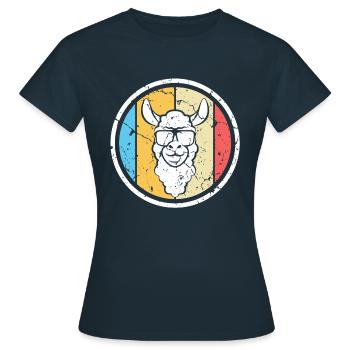 Lama - Women's T-Shirt - navy - Front - AI Model Female 172 dark (172cm)