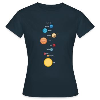 Sonnensystem - Frauen T-Shirt - Navy - Vorne - AI Model Female 172 dark (172cm)