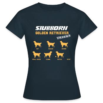 Golden Retriever Tricks - Frauen T-Shirt - Navy - Vorne - AI Model Female 172 dark (172cm)