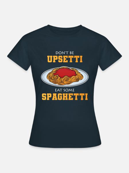 Spaghetti Lustig - Dame-T-shirt - marineblå