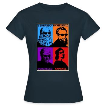 Leonardo Michelangelo Donatello Raphael - T-shirt Femme - marine - Devant - AI Model Female 172 dark (172cm)