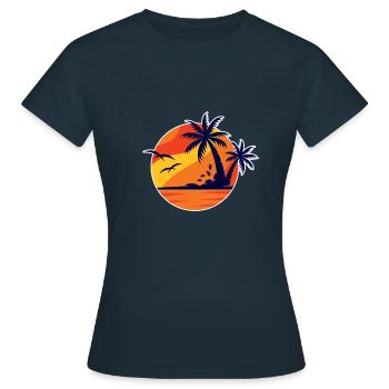 Prêt pour les vacances - T-shirt Femme - marine - Devant - AI Model Female 172 dark (172cm)