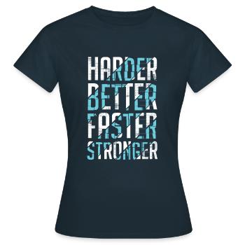 Better Faster Stronger - T-shirt Femme - marine - Devant - AI Model Female 172 dark (172cm)