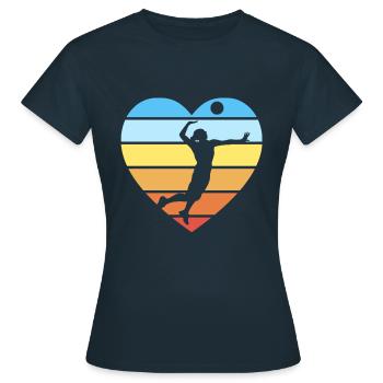 Beach Volleyball - Frauen T-Shirt - Navy - Vorne - AI Model Female 172 dark (172cm)