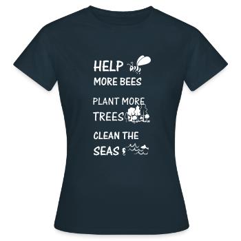 Environmental protection - Women's T-Shirt - navy - Front - AI Model Female 172 dark (172cm)