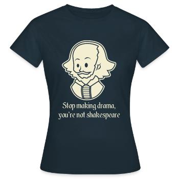 Shakespeare Drama - T-shirt Femme - marine - Devant - AI Model Female 172 dark (172cm)