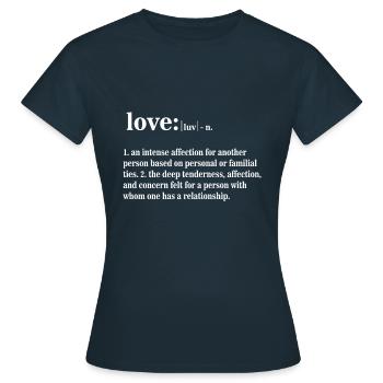 Définition de l’amour - T-shirt Femme - marine - Devant - AI Model Female 172 dark (172cm)