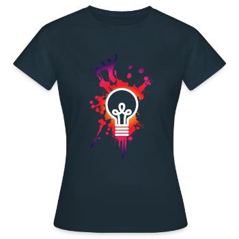 Genie - Frauen T-Shirt - Navy - Vorne - AI Model Female 172 dark (172cm)