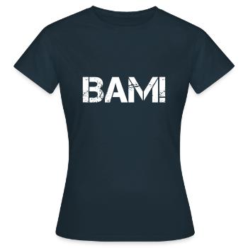 Zuschlagen Schlagen Lustig - Frauen T-Shirt - Navy - Vorne - AI Model Female 172 dark (172cm)