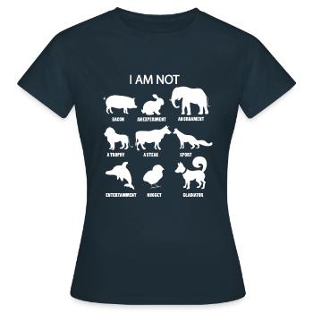 Végétariens Défenseurs des animaux - T-shirt Femme - marine - Devant - AI Model Female 172 dark (172cm)