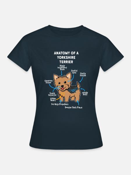 Hund Yorkshire Terrier - Frauen T-Shirt - Navy