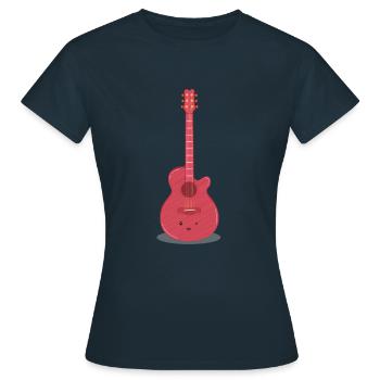 E-Gitarre - Frauen T-Shirt - Navy - Vorne - AI Model Female 172 dark (172cm)