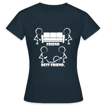 Ami et meilleur ami - T-shirt Femme - marine - Devant - AI Model Female 172 dark (172cm)