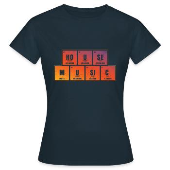 House Music - Frauen T-Shirt - Navy - Vorne - AI Model Female 172 dark (172cm)