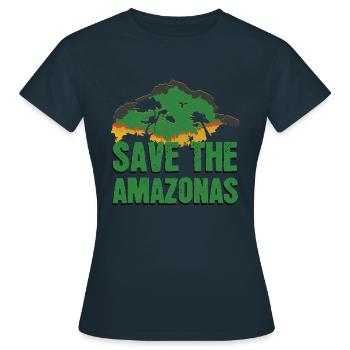 Rettet Den Amazonas - Frauen T-Shirt - Navy - Vorne - AI Model Female 172 dark (172cm)