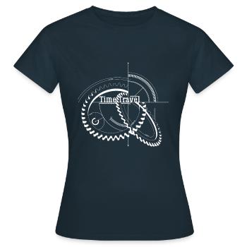 Zeitreise Zeitreisender - Frauen T-Shirt - Navy - Vorne - AI Model Female 172 dark (172cm)