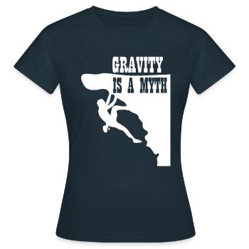 La gravité est un mythe - T-shirt Femme - marine - Devant - AI Model Female 172 dark (172cm)