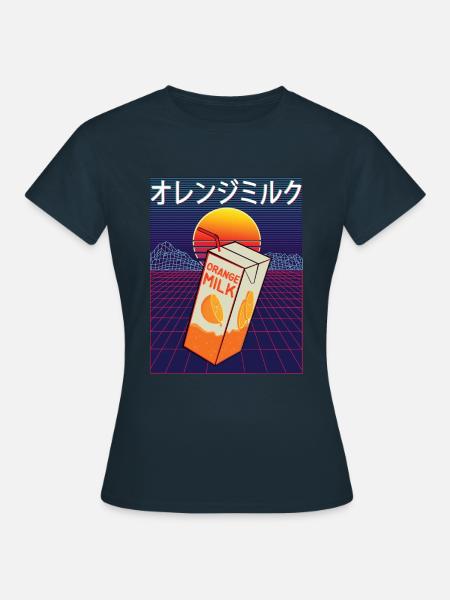 Vaporwave Orange Milk - Frauen T-Shirt - Navy