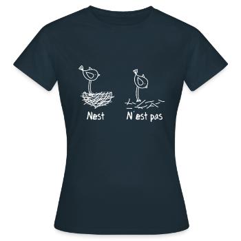 Nid pas - T-shirt Femme - marine - Devant - AI Model Female 172 dark (172cm)