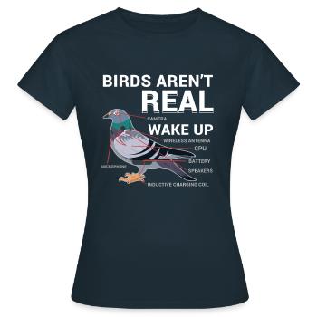 Pigeons De Conspiration Drôle - T-shirt Femme - marine - Devant - AI Model Female 172 dark (172cm)