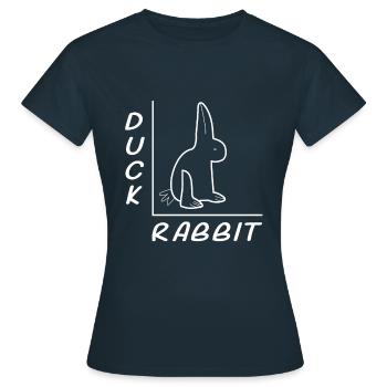 Lapin de canard Illusion d'optique - T-shirt Femme - marine - Devant - AI Model Female 172 dark (172cm)