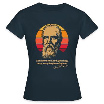 Galileo Galilei Drôle - T-shirt Femme - marine - Devant - AI Model Female 172 dark (172cm)