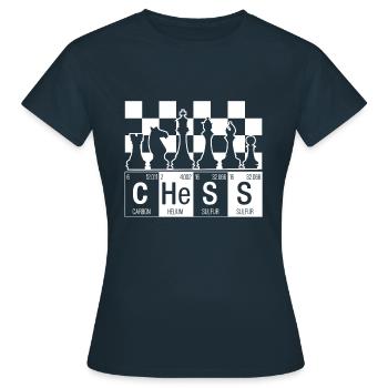 échecs - T-shirt Femme - marine - Devant - AI Model Female 172 dark (172cm)