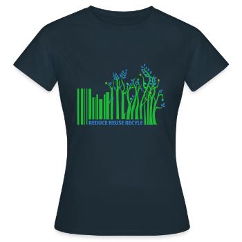 Reduce And Recycle - Women's T-Shirt - navy - Front - AI Model Female 172 dark (172cm)