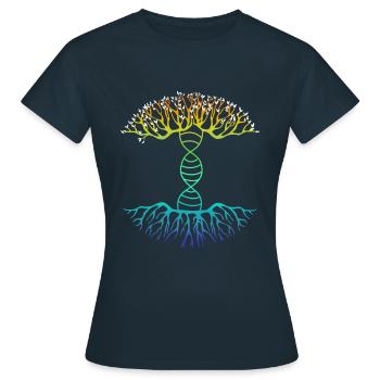 DNA family tree - Women's T-Shirt - navy - Front - AI Model Female 172 dark (172cm)