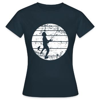 Fischen Fischer - Frauen T-Shirt - Navy - Vorne - AI Model Female 172 dark (172cm)