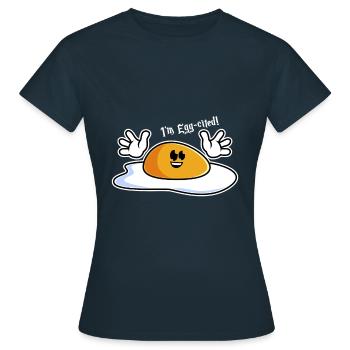Oeuf excité - T-shirt Femme - marine - Devant - AI Model Female 172 dark (172cm)