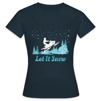 Motoneige Let It Snow - T-shirt Femme - marine - Devant - AI Model Female 172 dark (172cm)